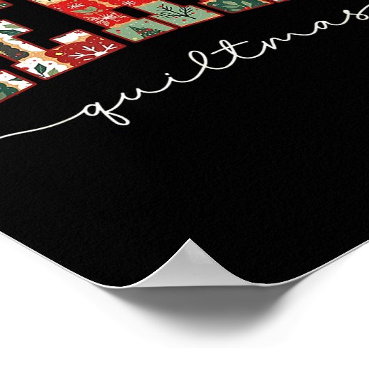 Merry Quiltmas Patchwork Quilters Knitting Sewing Poster (Hoek)