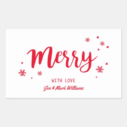 Merry Rechthoekige Sticker (Voorkant)