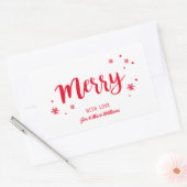 Merry Rechthoekige Sticker (Envelop)