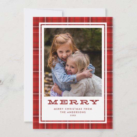 Merry Red Plays Single Photo Feestdagenkaart (Voorkant)