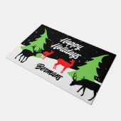 Merry Reindeer Deurmat (Schuin)