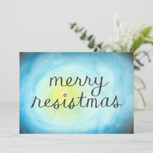 Merry Resistmas flat-card Bedankkaart (Staand voorkant)