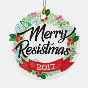 Merry Resistmas Holiday Ornament