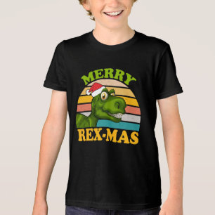 Merry Rex-mas Kerstmis Dinosaur Cute Dino Tri-Blend Shirt