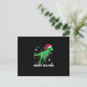 Merry Rexmas Funny Santa Dinosaur Kerstmis Pajama Briefkaart (Staand voorkant)