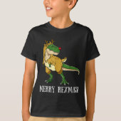 Merry Rexmas Reindeer T-rex Rudolph Dinosaur Chris T-shirt (Voorkant)