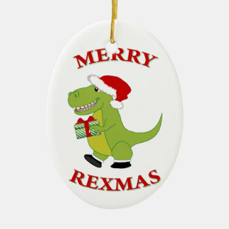 Merry Rexmas T-Res dinosaurus ontwerp Keramisch Ornament