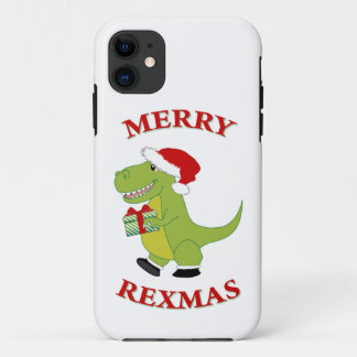 Merry Rexmas T-Rex dinosaurus ontwerp iPhone 11 Hoesje