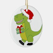 Merry Rexmas T-Rex Keramisch Ornament (Rechts)