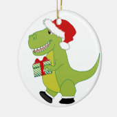 Merry Rexmas T-Rex Keramisch Ornament (Links)
