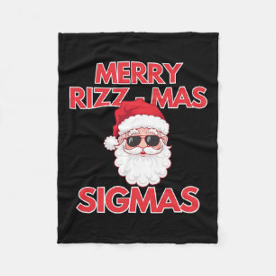 Merry Rizz Mas Sigmas Christmas Rizzmas Funny Sant Fleece Deken