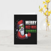 Merry Rizz Mas Sigmas Funny Gen- Alpha X-mas Santa Kaart (Gele Bloem)
