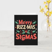 Merry Rizz Mas Sigmas Funny Gen Alpha Xmas Santa C Kaart (Gele Bloem)