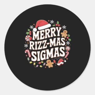 Merry Rizz Mas Sigmas Funny Meme Gen Alpha Santa C Ronde Sticker