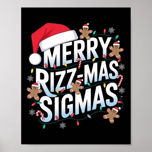 Merry Rizz Mas Sigmas Grappige Alpha Kerstman Poster (Voorkant)