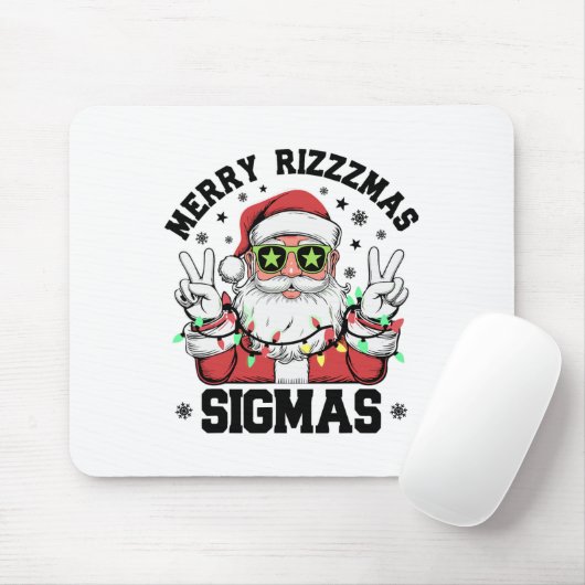 Merry Rizz Mas Sigmas Grappige Kerstman Kerstmis Muismat (Met muis)