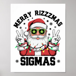 Merry Rizz Mas Sigmas Grappige Kerstman Kerstmis Poster