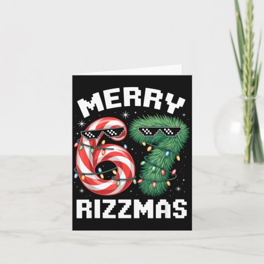Merry Rizzmas 67 Candy Cane Tree Sungles Funny  Kaart (Voorkant)