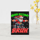 Merry Rizzmas Bruh Graphic Santa Pjs Christmas Xma Kaart (Gele Bloem)