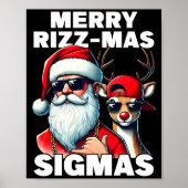 Merry Rizzmas Sigmas Gen Alpha Funny Christmas San Poster (Voorkant)