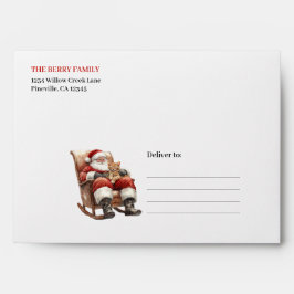 Merry Santa Claus Custom Name Editable Envelope Envelop