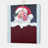 Merry Santa Claus Keramisch Ornament (Links)