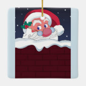Merry Santa Claus Keramisch Ornament (Achterkant)