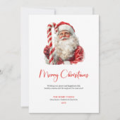 Merry Santa Claus Rustic Custom Editable Holiday  Feestdagenkaart (Voorkant)