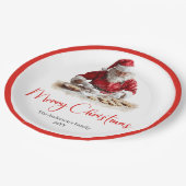 Merry Santa Claus Rustic Custom Name Editable  Papieren Bordje (Gekanteld)
