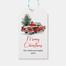 Merry Santa Claus Rustic Custom Name Editable Tag