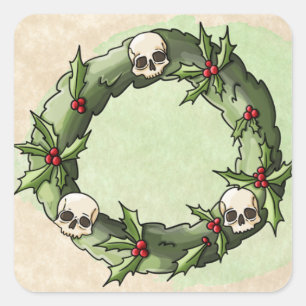 Merry Scary kerstlabels Vierkante Sticker
