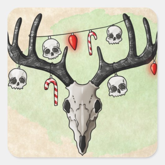 Merry Scary kerstlabels Vierkante Sticker (Voorkant)