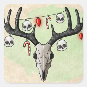 Merry Scary kerstlabels Vierkante Sticker