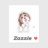 Merry & Schattig Shih Tzu met Snowflake Dog Sticker (Vel)