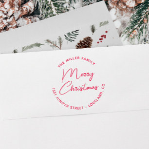 Merry Script Eenvoudig kerstretouradres Zelfinktende Stempel