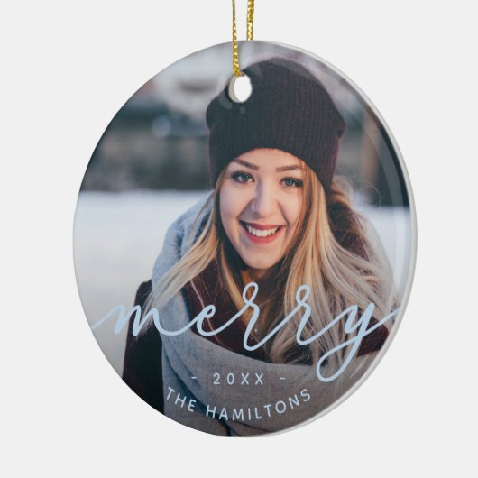 Merry Script | Foto Keramisch Ornament (Links)