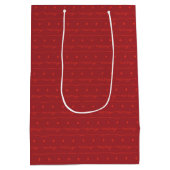 Merry Script Red Gift Bag voor de Feestdagen Medium Cadeauzakje (Achterkant)