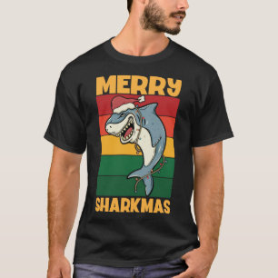 Merry Sharkmas Secret Santa Shark Kerstverlichting T-shirt