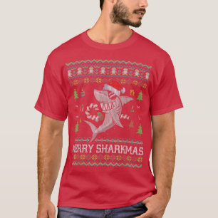 Merry Sharkmas Shark UGLY KerstSweater T-shirt
