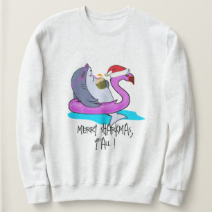 Merry Sharkmas Y'all Shark Gifts Grappig Sweatshir Trui