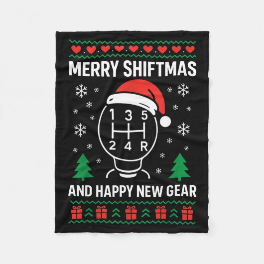 Merry Shiftmas And Happy New Manual Driver Christm Fleece Deken (Voorkant)