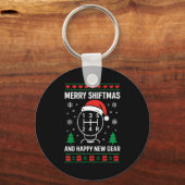Merry Shiftmas And Happy New Manual Driver Christm Sleutelhanger (Voorkant)