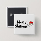 Merry Shitmas Santa Vierkante Button 5,1 Cm (Voorkant /achterkant)