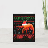 Merry Shrimpmas Funny Shrimp Ugly Christmas Sweate Kaart (Voorkant)