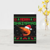 Merry Shrimpmas Funny Shrimp Ugly Christmas Sweate Kaart (Gele Bloem)