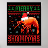 Merry Shrimpmas Funny Shrimp Ugly Christmas Sweate Poster (Voorkant)