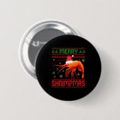 Merry Shrimpmas Funny Shrimp Ugly Christmas Sweate Ronde Button 5,7 Cm (Voorkant /achterkant)