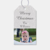 Merry Silver Snowflakes Cadeaulabel (Voorkant)