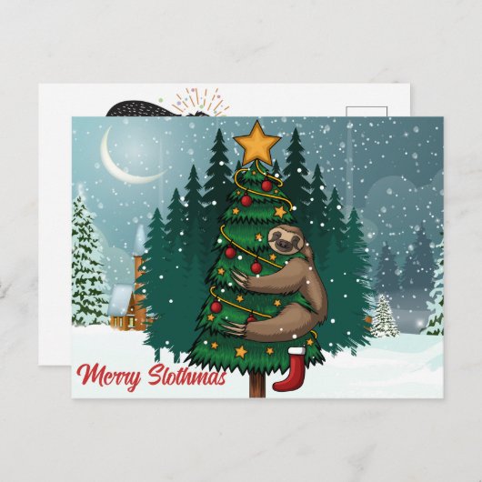 Merry Slothmas Briefkaart (Voorkant / Achterkant)