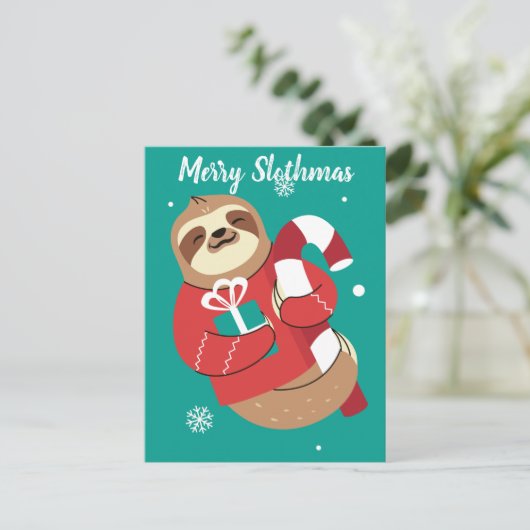 Merry Slothmas Briefkaart (Staand voorkant)